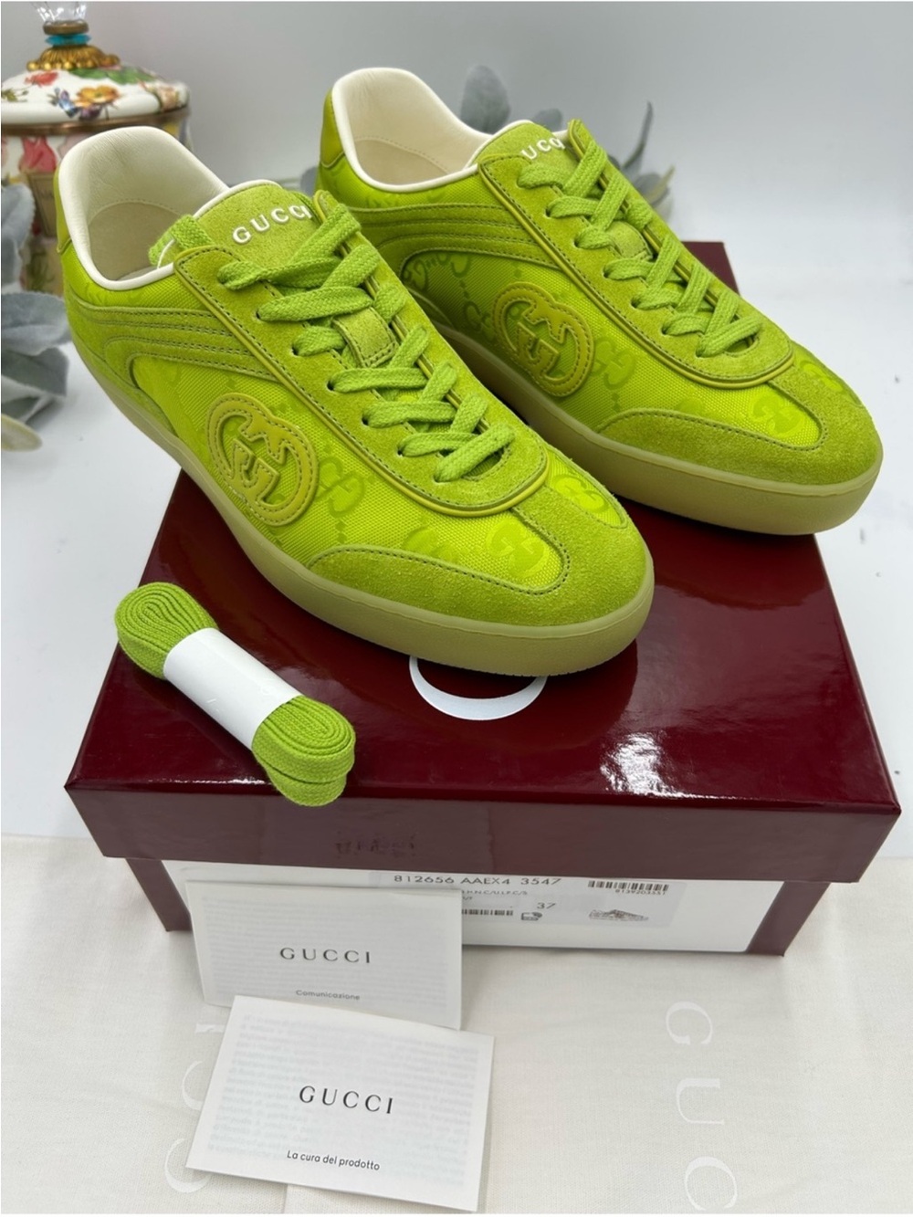 Women’s Gucci G 75 Schweid GG monogram low top sneakers size 37 made in Italy